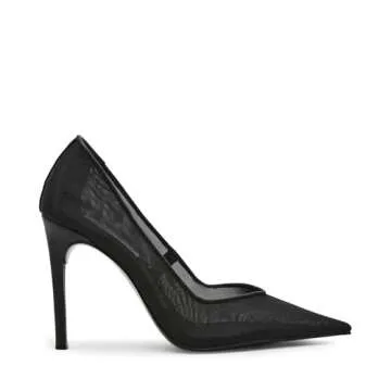 Steve Madden Women's Raz Pump, Black Mesh, 7.5