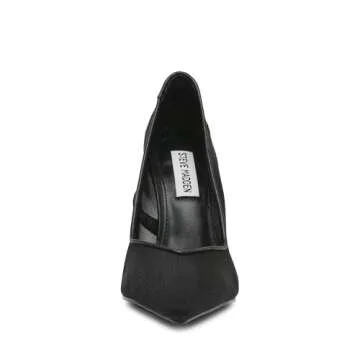 Steve Madden Women's Raz Pump, Black Mesh, 7.5