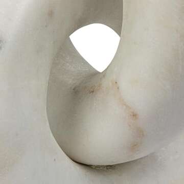 Bloomingville Decorative Marble Chain Link Taper Candle Holder, White