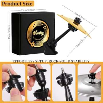 Car Crash Cymbal - Fun Air Vent Clips Drum Cymbal, Easy Clip-On Mini Cymbal for Music Lovers, Compac...