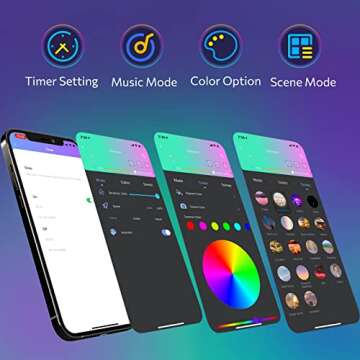 ECOLOR Smart Led Lights for Bedroom 65.6ft (2 Rolls of 32.8ft), Bluetooth Strip Lights with APP Control, Music Sync and RGB Color Changing Led Lights for Living Room, Home, Gaming, Party Decoration