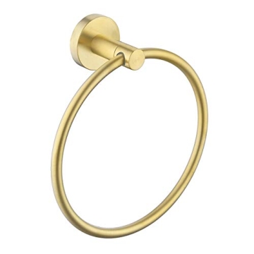 KES Brushed Gold Towel Ring for Stylish Bathrooms
