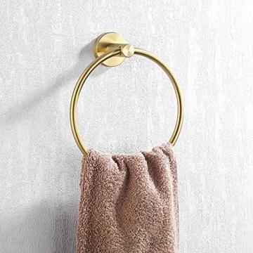 KES Brushed Gold Towel Ring for Stylish Bathrooms