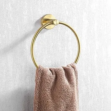 KES Brushed Gold Towel Ring for Stylish Bathrooms