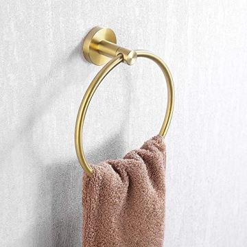 KES Brushed Gold Towel Ring for Stylish Bathrooms