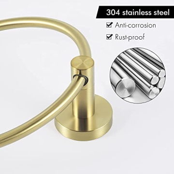 KES Brushed Gold Towel Ring for Stylish Bathrooms
