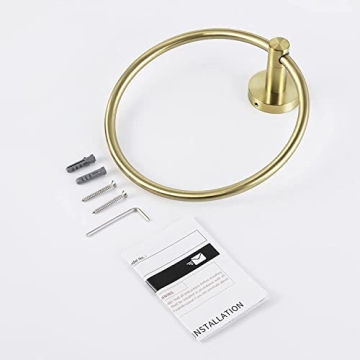 KES Brushed Gold Towel Ring for Stylish Bathrooms