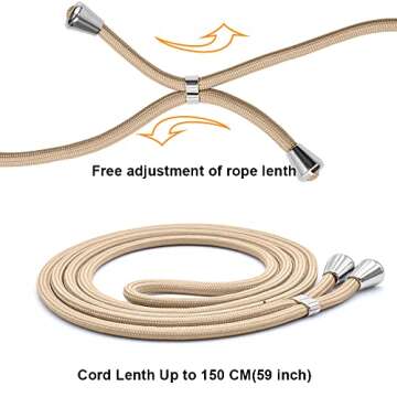 YESPURE Crossbody Case for iPhone 12 Pro Max,Phone Case for iPhone 12 Pro Max [ with Adjustable Lanyard ] Clear Soft Thin Slim TPU Shockproof Protective Cover Cases 6.7 inch - Beige