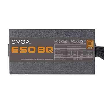 Evga 650 Bq, 80+ Bronze 650W, Semi Modular, Includes Power on Self Tester, Power Supply 110-Bq-0650-V2