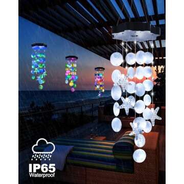 Toodour Solar Shells Wind Chimes for Outside