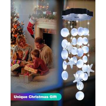 Toodour Solar Shells Wind Chimes for Outside