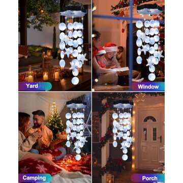 Toodour Solar Shells Wind Chimes for Outside