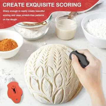 MGVK Bread Lame, Magnetic Storage Sourdough Scoring Tool With 5 Individual Blades For Artisan Bread, Essential Sourdough Baking Supplies (Black)