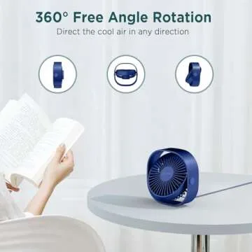 EasyAcc USB Small Desk Fan - Powerfully Portable & Quiet