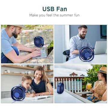 EasyAcc USB Small Desk Fan - Powerfully Portable & Quiet