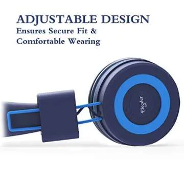 ELECDER i37 Kids Headphones Children Girls Boys Teens Foldable Adjustable On Ear Headphones 3.5mm Jack Compatible Cellphones Computer MP3/4 Kindle School Tablet Blue/Light Blue