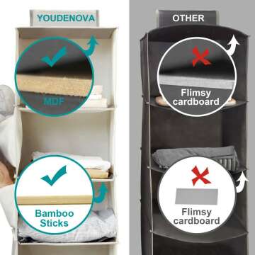 YOUDENOVA Hanging Closet Organizer with Pockets