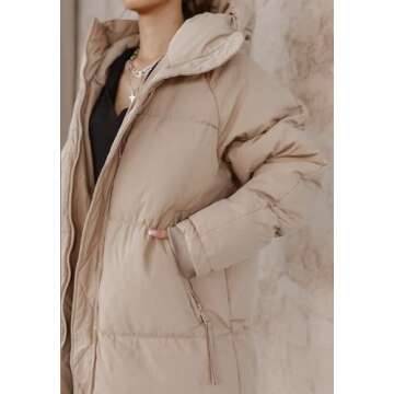 Shanfetl Women Long Quilted Hooded Puffer Maxi Coat