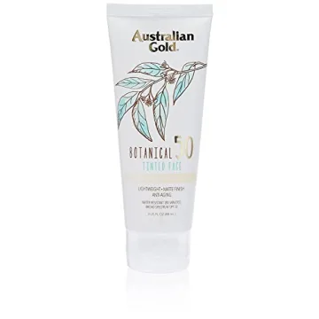 Australian Gold Botanical Sunscreen Tinted Face Mineral Lotion SPF 50 - 3 Ounce | Water Resistant | ...