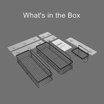 Orimade Adhesive Shower Caddy with Hooks - 3 Pack