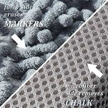 Zonon 4 Pieces Microfiber Shag Whiteboard Eraser Washable Microfiber Shag Board Dry Eraser for Markers, Chalk, Home, Classroom and Office(Gray, Blue and Pink)