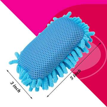 Zonon 4 Pieces Microfiber Shag Whiteboard Eraser Washable Microfiber Shag Board Dry Eraser for Markers, Chalk, Home, Classroom and Office(Gray, Blue and Pink)