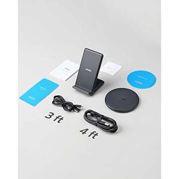 Anker Wireless Chargers Bundle, PowerWave Pad & Stand Upgraded, Qi-Certified, Fast Charging iPhone 12, 12 Mini, 12 Pro, Max, SE, 11, 11 Pro, 11 Pro Max, Xs Max, Galaxy S20, Note 10 (No AC Adapter)