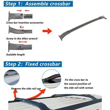 TUNTROL Max Loading 220lbs Thickened Roof Rack Cross Bars Fit for 2015-2020 Chevrolet Suburban & Tahoe, GMC Yukon & Yukon XL, Cadillac Escalade & Escalade ESV