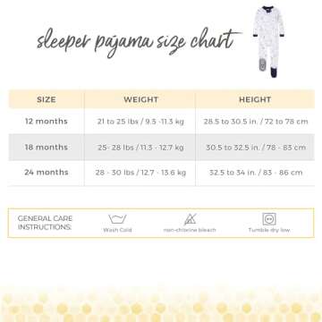 Burt's Bees Baby Baby Boys Pajamas, Zip-front Non-slip Footed Pjs, Organic Cotton and Toddler Sleepers, Midnight Twinkle Bee, 24 Months US