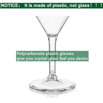 Yopay Unbreakable Martini Glasses Set of 6 for All Occasions