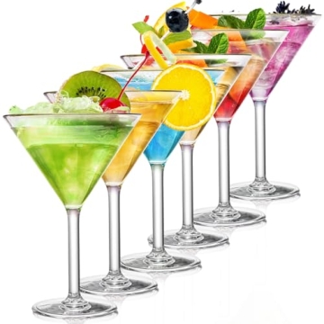 Yopay Unbreakable Martini Glasses Set of 6 for All Occasions