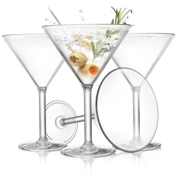 Yopay Unbreakable Martini Glasses Set of 6 for All Occasions