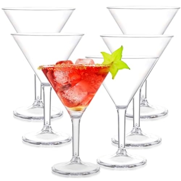Yopay Unbreakable Martini Glasses Set of 6 for All Occasions
