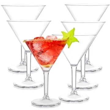Yopay Unbreakable Martini Glasses Set of 6 for All Occasions