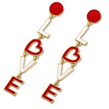 Rave Envy Heart Earrings for Women Trendy - Silver Heart Dangle Earrings with Diamond Like Look - Fa...