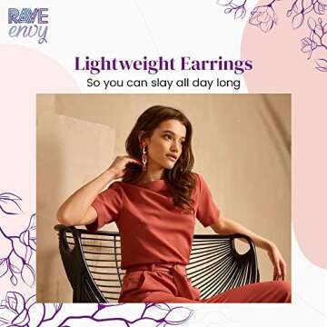 Rave Envy Heart Earrings for Women Trendy - Silver Heart Dangle Earrings with Diamond Like Look - Fashionable Statement Earrings for Womens - Perfect Heart Jewelry as Valentines, Birthday