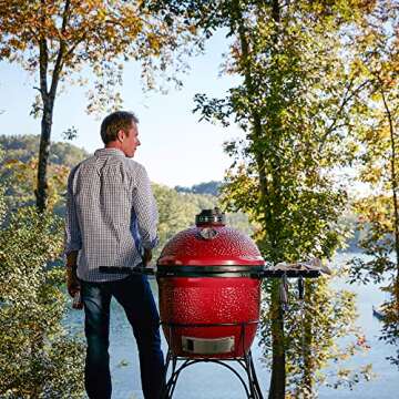 Kamado Joe® Classic Joe™ I Premium 18-inch Ceramic Charcoal Grill and Smoker in Red with Cart, Si...