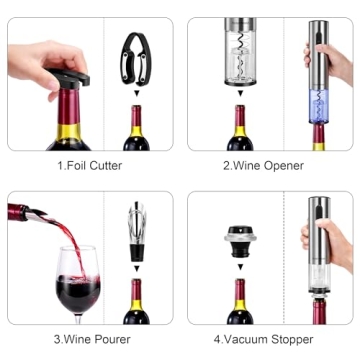 Electric Wine Opener Set by Roter Mond for Effortless Uncorking