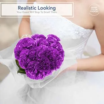 Royal Imports Artificial Carnations, Silk Faux Flowers, for Funeral Arrangements, Wedding Bouquets, Cemetery Wreaths, DIY Crafts - 100 Single 5" Stems - Hot Pink