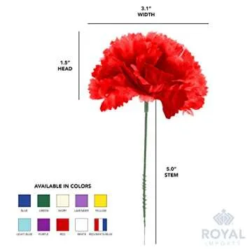Royal Imports Artificial Carnations, Silk Faux Flowers, for Funeral Arrangements, Wedding Bouquets, Cemetery Wreaths, DIY Crafts - 100 Single 5" Stems - Hot Pink