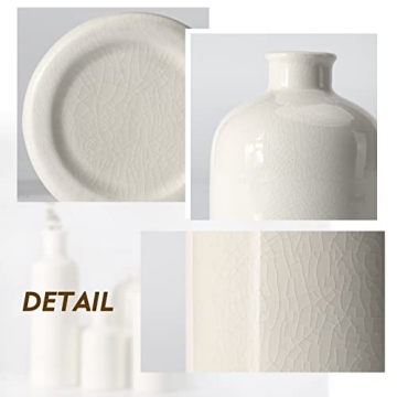Stylish CUCUMI 4 White Ceramic Vases for Home Decor