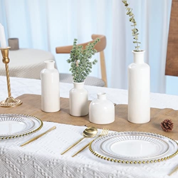 Stylish CUCUMI 4 White Ceramic Vases for Home Decor