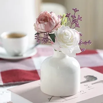 Stylish CUCUMI 4 White Ceramic Vases for Home Decor