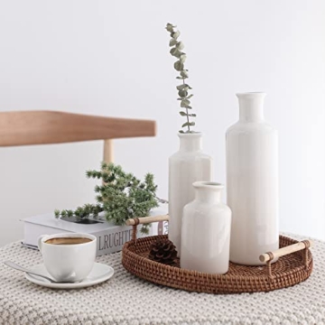 Stylish CUCUMI 4 White Ceramic Vases for Home Decor