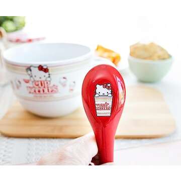 Silver Buffalo Hello Kitty Original More Than Soup Boxed Ceramic Soup Mug with Spoon, 24 Ounces