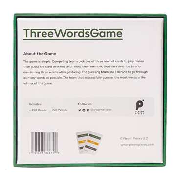 Three Words Game - A Family charades Game of guessing Using Three Words and Gestures - Contains 750 Words