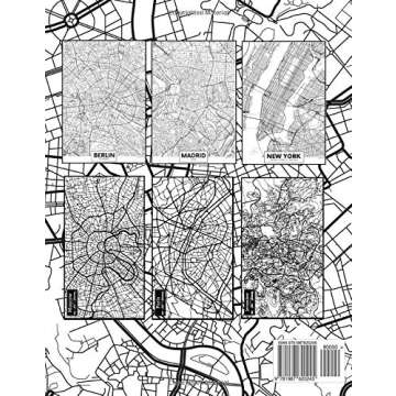 Famous Cities Maps - Abstract Coloring Book: Relaxing Map Patterns - European and American – Rome,...