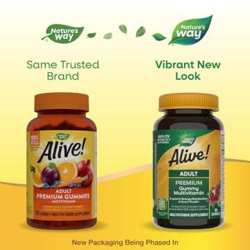 Nature's Way Alive! Adult Premium Multivitamin Gummy, Full B-Vitamin Complex, Supports Energy Metabo...