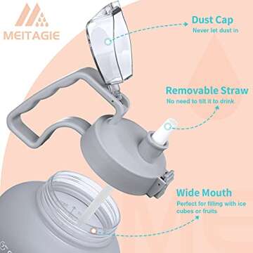 128oz Motivational Water Bottle - BPA Free & Ideal for Gym and Fitness