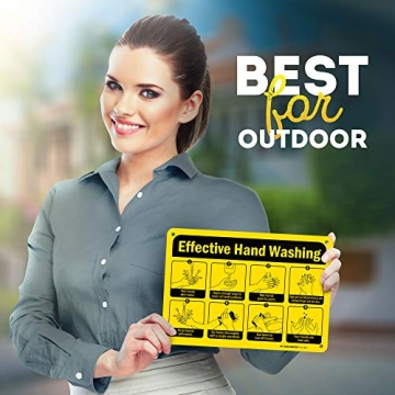 Hand Washing Sign - Durable, Weather-Resistant, Made in USA